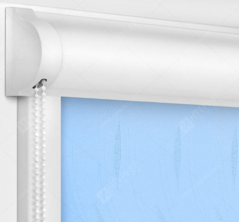 Рулонные кассетные шторы УНИ - Флора голубой