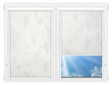 Рулонные кассетные шторы УНИ - Клаудиа-блэкаут-вайт на пластиковые окна