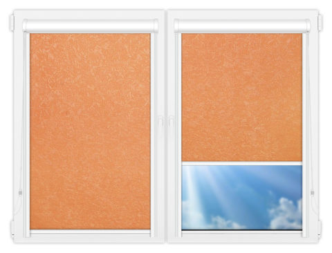 Рулонные кассетные шторы УНИ - Шелк терракот