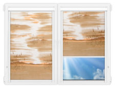 Рулонные кассетные шторы УНИ - Савония-бейж