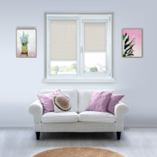 Рулонные кассетные шторы УНИ - Флора кремовый