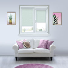 Рулонные кассетные шторы УНИ - Флора салатовый