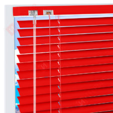 Горизонтальные алюминиевые жалюзи на пластиковые окна - цвет транспортно-красный