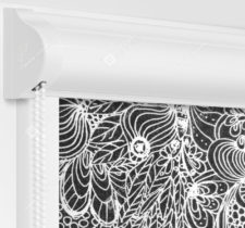 Рулонные кассетные шторы УНИ - Прованс черный на пластиковые окна