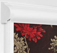 Рулонные кассетные шторы УНИ - Сиена черно-красный на пластиковые окна