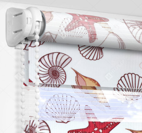 Рулонные шторы День-Ночь - Маера красно-коричневый