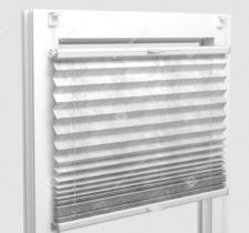 Шторы Плиссе - Краш металлик белый на пластиковые окна