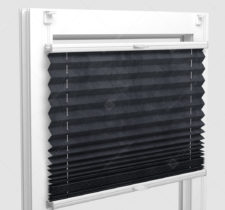 Шторы Плиссе - Краш металлик черный на пластиковые окна