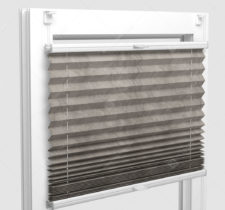 Шторы Плиссе - Краш перл серый на пластиковые окна