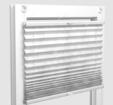 Шторы Плиссе - Краш перл снежно-белый на пластиковые окна