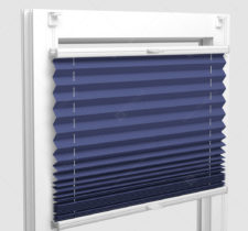 Шторы Плиссе - Мун блэкаут синий на пластиковые окна