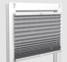 Шторы Плиссе - Скио перл серый на пластиковые окна