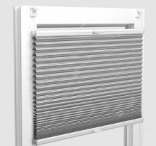 Шторы Плиссе - Тренто серый на пластиковые окна